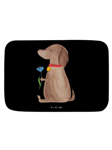 Mr. & Mrs. Panda Badteppich Hund Blume ohne Spruch in Schwarz