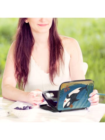 Mr. & Mrs. Panda Stiftetasche Orca Zylinder Design ohne Spruch in Weiß