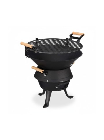 relaxdays Grillfass in Schwarz