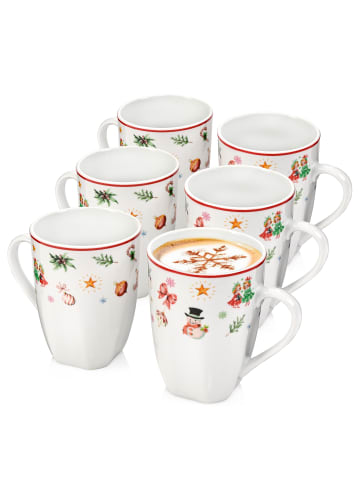 Sänger Kaffeebecher Set Bilgola Christmas Design - 6 teilig aus Porzellan