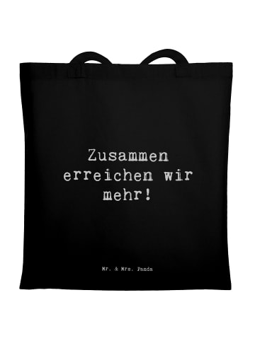 Mr. & Mrs. Panda Uni Tasche Spruch Im Team zuMenschmenarbeiten mit ... in Schwarz