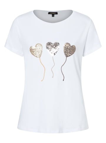 More & More Paillettenherzenshirt in white