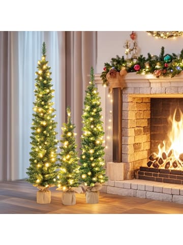 COSTWAY Künstlicher Weihnachtsbaum 3er Set in Grün