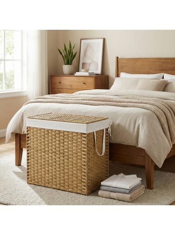 SONGMICS Wäschesammler Eliott in Naturfarben - (B)40 x (H)61 x (T)66 cm