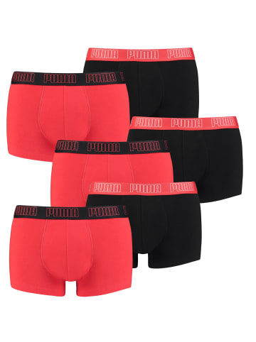 Puma Boxershorts PUMA BASIC TRUNK 6P in 002 - Red / Black