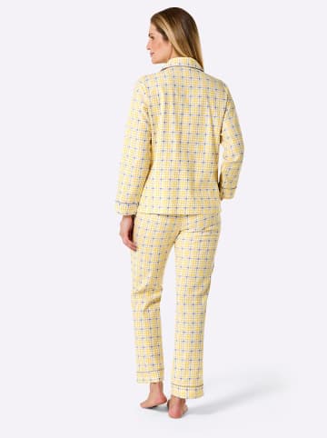 WITT WEIDEN Pyjama in gelb-steingrau-kariert