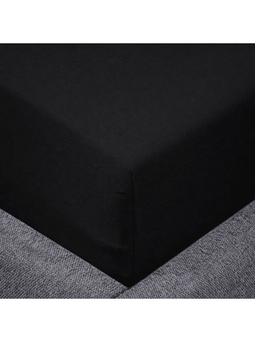Traumschloss Premium Edel-Jersey Spannbettlaken in schwarz
