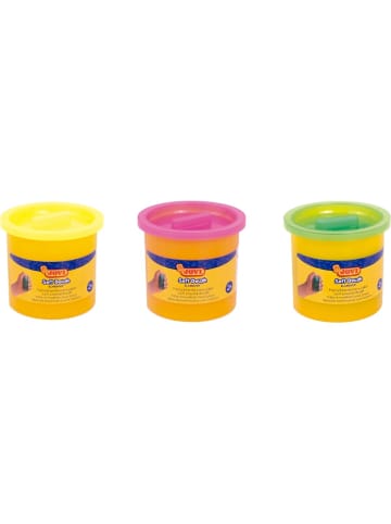 Jovi Knetmasse Soft Dough Blandiver Neon gelb/rot/grün Packung mit 3 Dosen