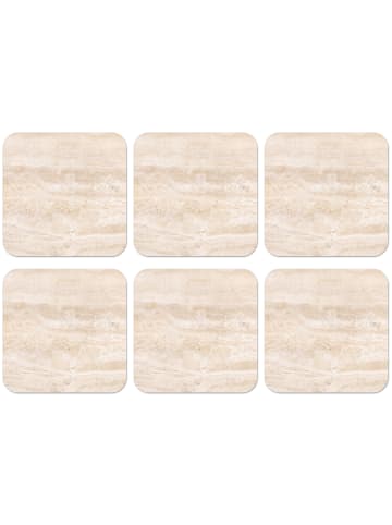 OnlyWow Glasuntersetzer 6er-Set Travertin