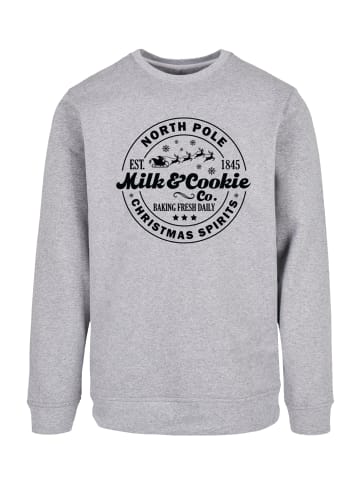 F4NT4STIC Sweatshirt Milk and Cookie Bakery Retro Weihnachten Sign in grau meliert