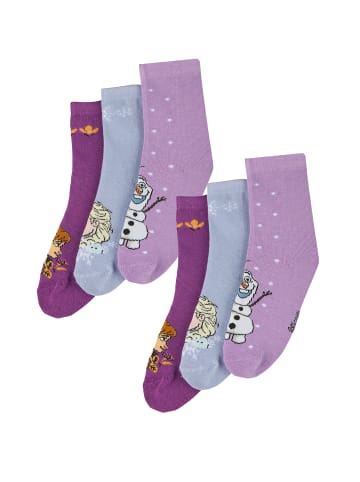 ONOMATO! 6er-Set: Socken Frozen - Die Eiskönigin Anna und Elsa in Mehrfarbig