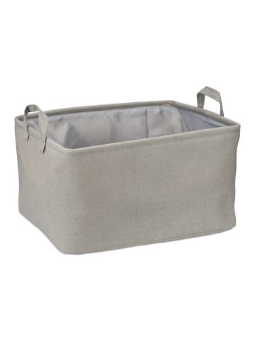 relaxdays Aufbewahrungskorb in Grau - (B)48 x (H)30 x (T)38 cm