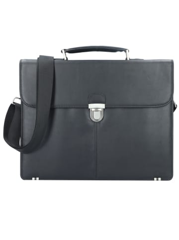 Esquire Oxford Aktentasche Leder 40 cm Laptopfach in schwarz