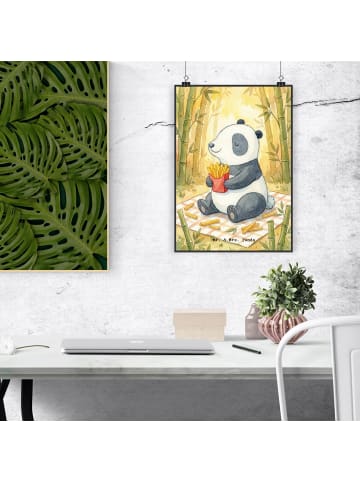 Mr. & Mrs. Panda Poster Panda beflügelt Pommes Design ohne Spruch in Weiß
