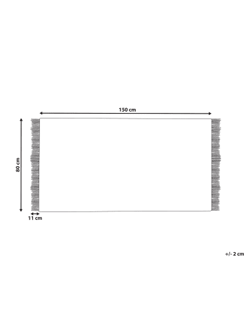 Beliani Geflochtener Teppich YAZLIK in Beige/Schwarz - (W) 80 x (H) 1.5 x (L) 150 cm