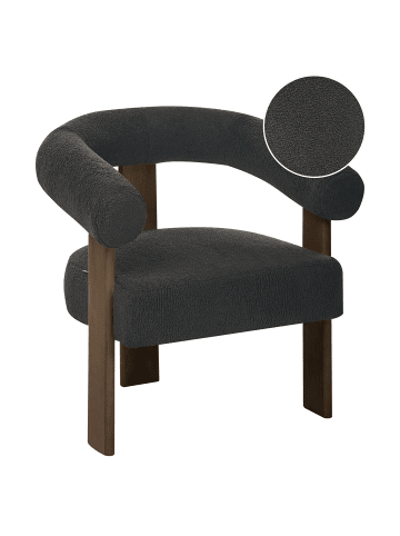 Beliani Sessel ILBRO in Schwarz/Braun - (W) 77 x (H) 76 x (L) 68 cm