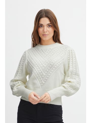 PULZ Jeans Strickpullover PZAMY - 50207167  Strickpullover mit Strukturmuster in Weiß