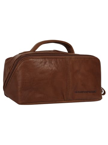 SPIKES & SPARROW Kulturtasche echt Leder in cognac