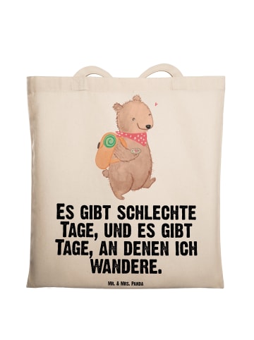 Mr. & Mrs. Panda Jutebeutel Bär Wandern mit Spruch in Creme