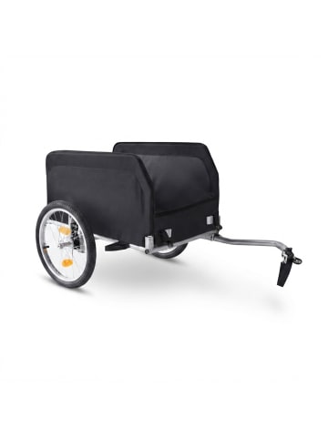 relaxdays Fahrradanhänger in Schwarz - (B)124 x (H)59 x (T)69 cm