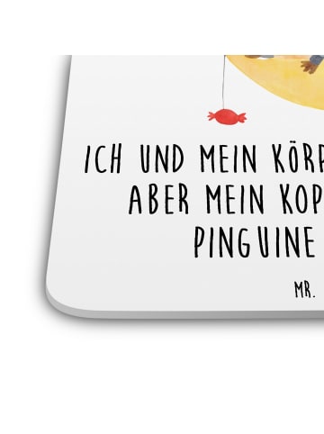 Mr. & Mrs. Panda Untersetzer für Gläser Pinguin Mond mit Spruch in Weiß