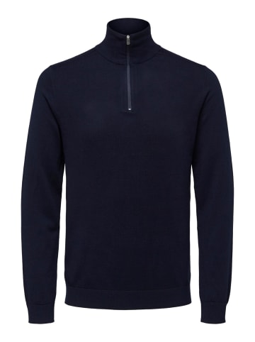 SELECTED HOMME Pullover SLHBERG HALF ZIP CARDIGAN in Blau