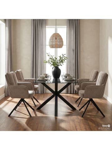 home24 home24 drehbarer Armlehnenstuhl 2er-Set im modernen Stil in Cappuccino
