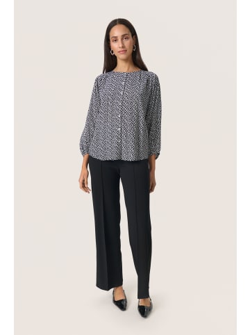 Soaked in Luxury Langarm-Bluse SLArjana Lockere Passform in Nightsky w White Dots