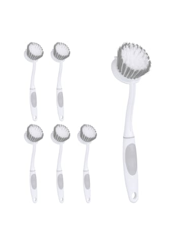 relaxdays 12 x Spülbürste in Weiß/ Grau