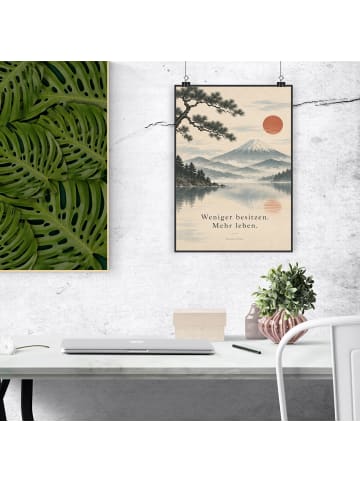 Mr. & Mrs. Panda Poster Berg minimalistisch Design mit Spruch in Weiß