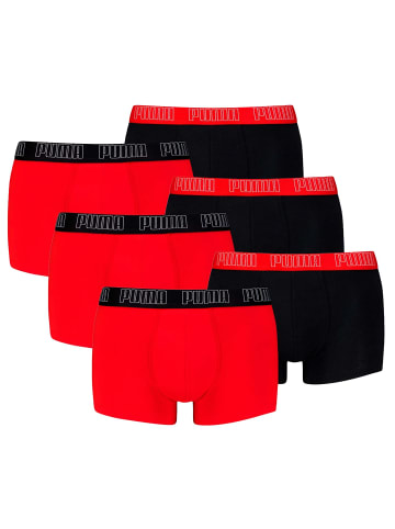 Puma Boxershort 6er Pack in Schwarz/Rot
