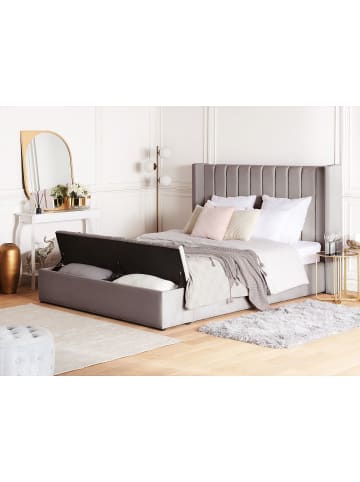 Beliani Doppelbett NOYERS in Grau - (W) 210 x (H) 132 x (L) 247 cm