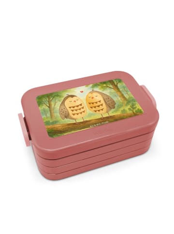 Mr. & Mrs. Panda Vesperbox Eulen Liebe Design ohne Spruch in Rot Pastell