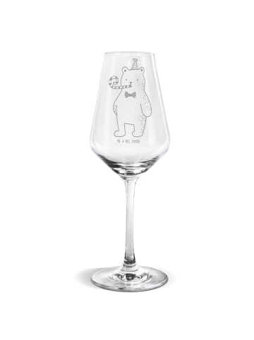 Mr. & Mrs. Panda Weißwein Glas Bär Geburtstag ohne Spruch in Transparent