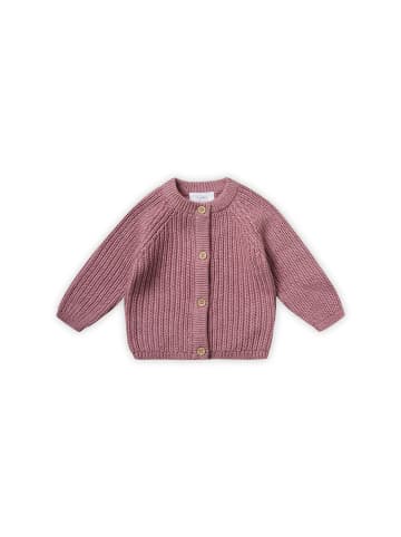 Stellou & friends Gerippter Strick-Cardigan in rose melange