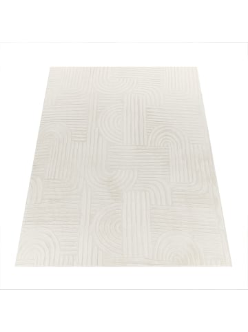 KADIMA DESIGN Teppich Kurzflor waschbar Unifarben Struktur Wohnzimmer in Creme