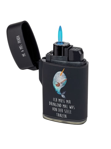 Mr. & Mrs. Panda sturmfeuerzeug Narwal Gitarre mit Spruch in Schwarz