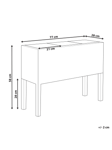 Beliani 2-tlg Indoor Blumentopf CARAGANA in Braun