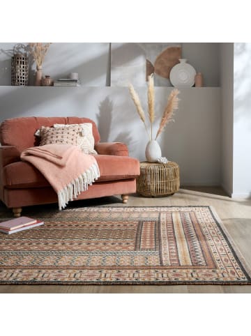 KADIMA DESIGN Teppich Kurzflor Ethno Muster, Orientalisch, Wohnzimmer in Terrakotta