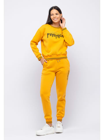 Tom Barron Trainingsanzug Tom Barron Tracksuit With Fashion Print in gelb