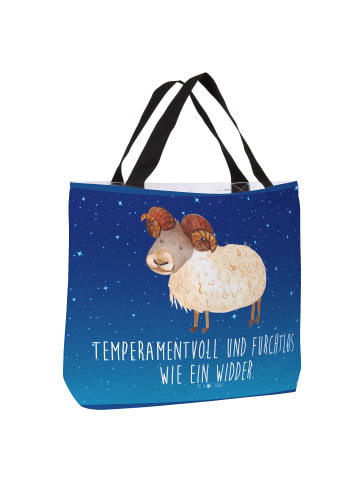 Mr. & Mrs. Panda Reisetasche Sternzeichen Widder mit Spruch in Sternenhimmel Blau
