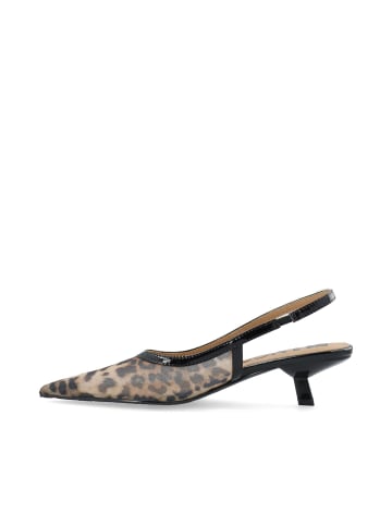 Bianco Kitten Heels in LeoMesh