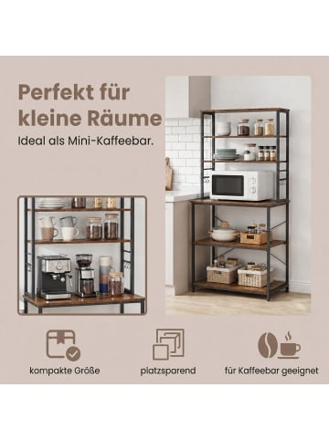 VASAGLE Küchenregal Barnet in Vintage-braun - (B)80 x (H)167 x (T)40 cm