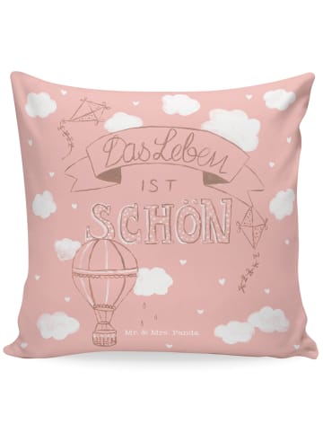 Mr. & Mrs. Panda Kuschelkissen Heißluftballon Leben mit Spruch in Bunt
