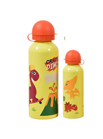 Kids Licesing Alu-Trinkflasche Crazy Dino 500 ml  in Gelb-Orange