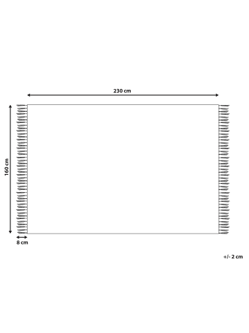 Beliani Geflochtener Teppich ENGIZ in Bunt/Rosa/Weiß - (W) 160 x (H) 160 x (L) 230 cm