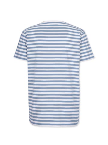 HONESTY RULES T-Shirt " Striped " in aegean-blue