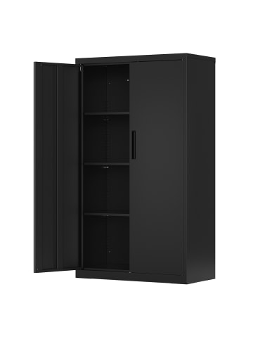 SONGMICS Aktenschrank Berend in Schwarz - (B)80 x (H)140 x (T)40 cm