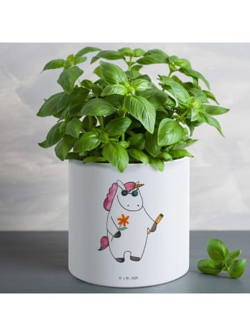 Mr. & Mrs. Panda XL Blumentopf Einhorn Woodstock ohne Spruch in Weiß