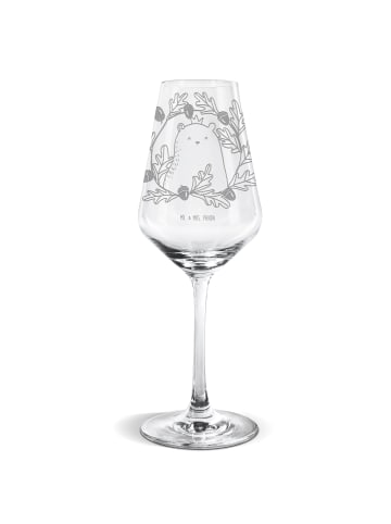 Mr. & Mrs. Panda Weißwein Glas Bär König ohne Spruch in Transparent
